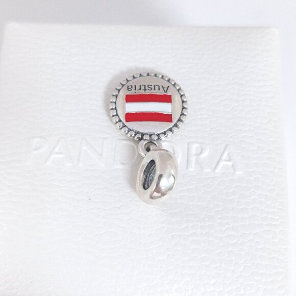 Pandora Austria Flag Dangle Charm S925 Silver with box - Picture 7 of 7